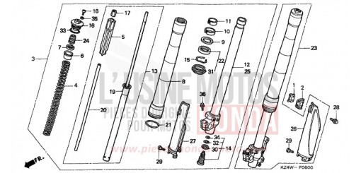 FOURCHETTE AVANT CR125RW de 1998